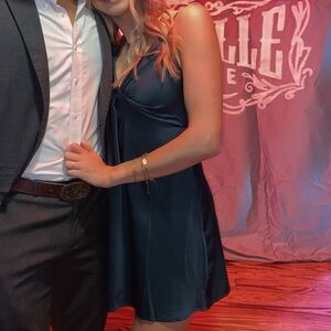 Forever 21 Emerald Green Satin Mini Dress